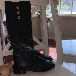 Tory Burch Naomi Black Riding Boots sz 7.5